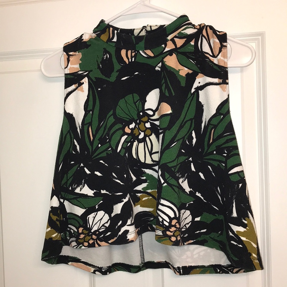 H&M cropped floral tank top